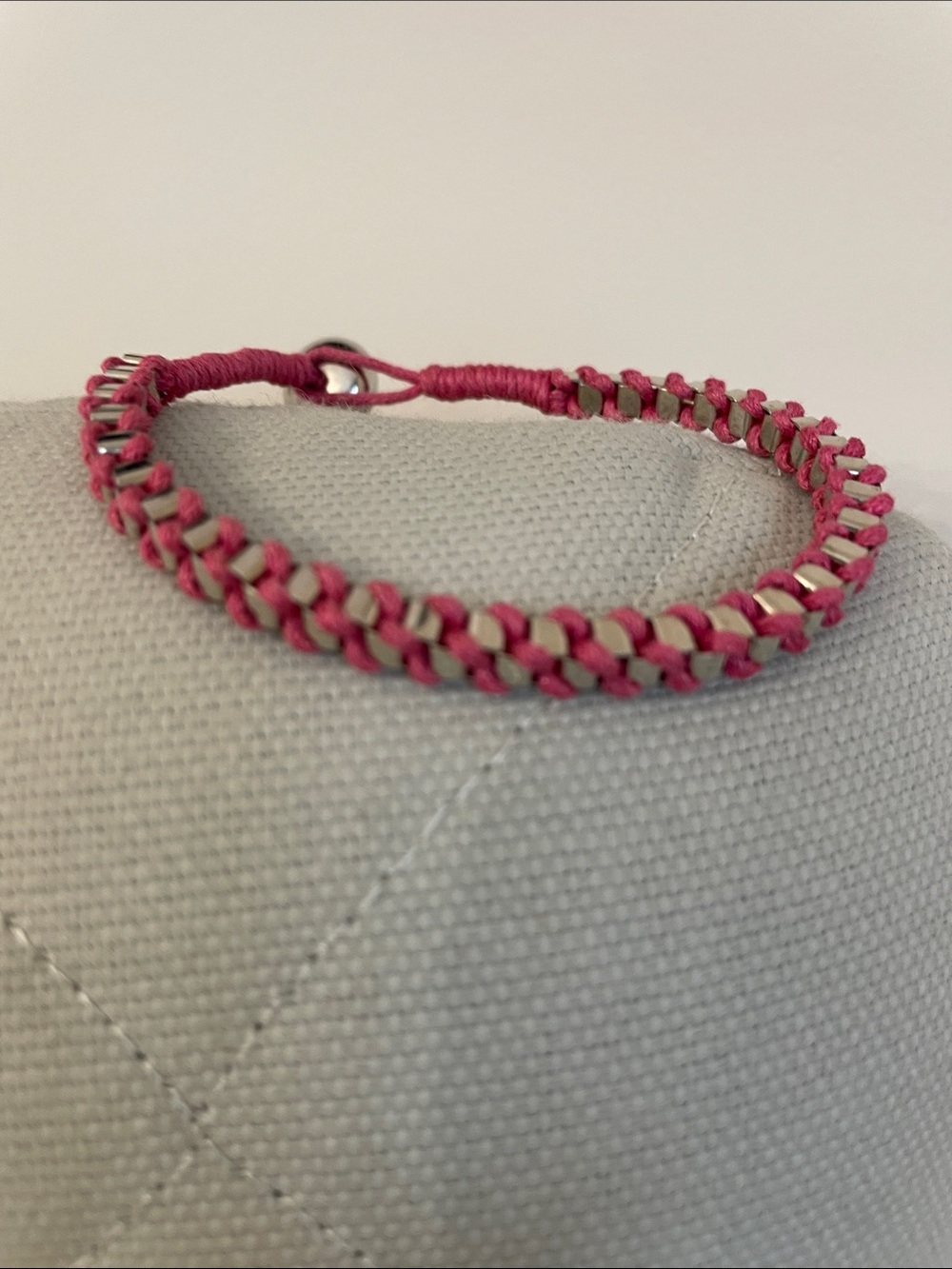 Lovely Pink Braided Chain Bracelet